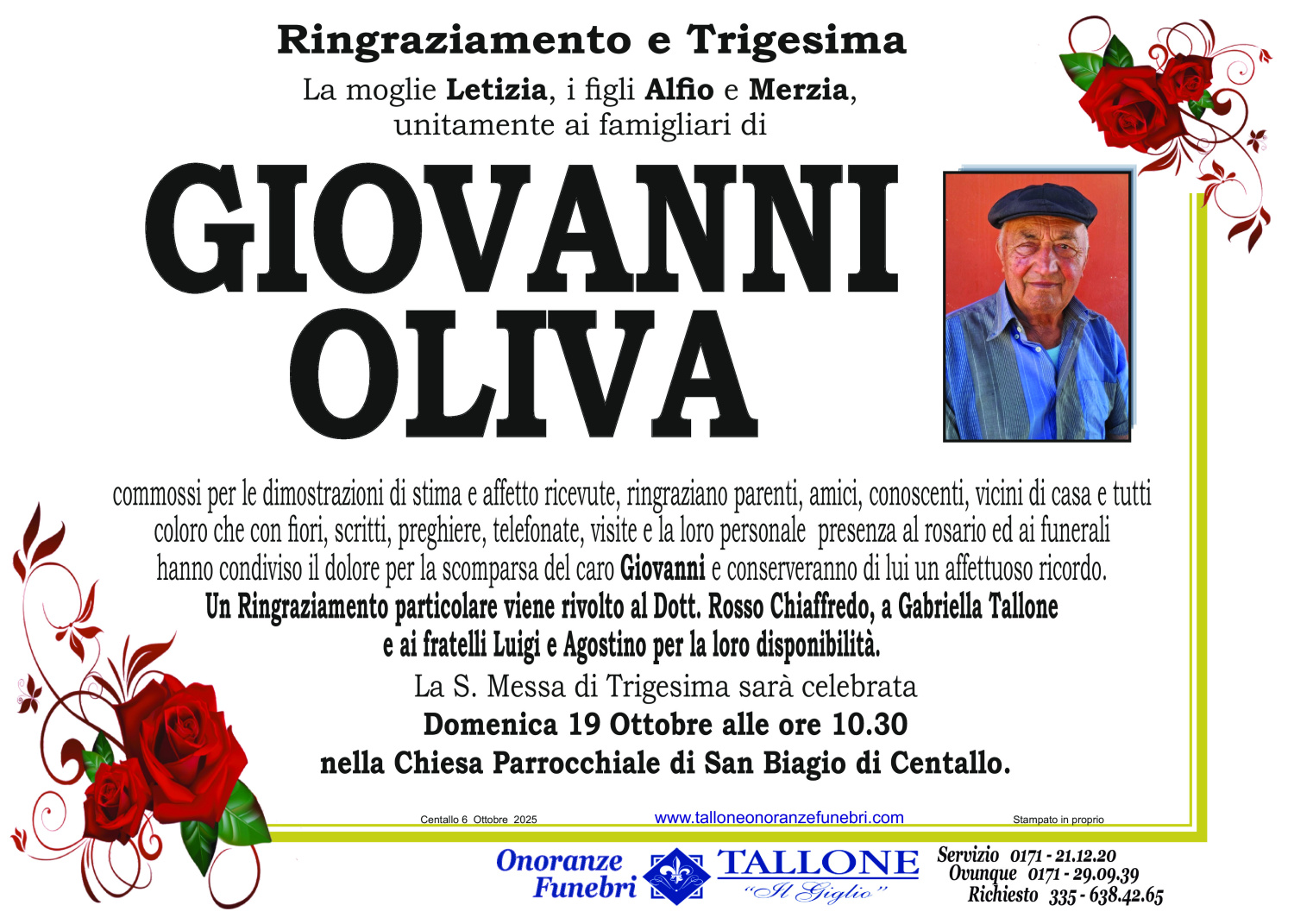 <br />
<b>Warning</b>:  Undefined variable $info in <b>/home/tallone/public_html/ringraziamenti.php</b> on line <b>68</b><br />
Giovanni Oliva